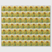 Papier Cadeau Tournesols s'étreignant (Plat)
