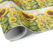 Papier Cadeau Tournesols s'étreignant (Coin rond)