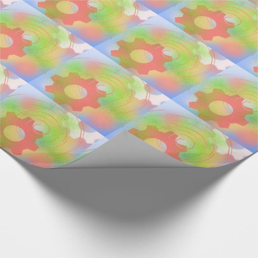 Papier Cadeau Tournez l'Abstrait Cogs (Coin)