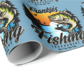 Papier Cadeau Tournoi de pêche personnalisé Poisson Pêcheur Trui (Coin rond)