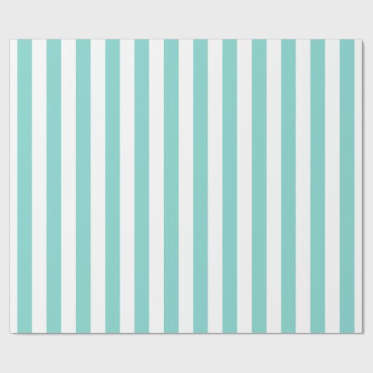 Papier Cadeau Tourquoise et White Extra Large Stripe Pattern (Plat)