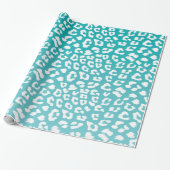 Papier Cadeau Tourquoise Leopard Patters (Déroulé)