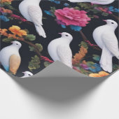 Papier Cadeau Tourterelles blanches Style Artifice (Coin)