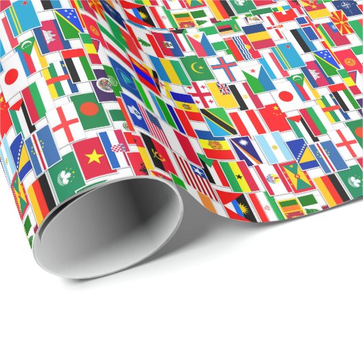 Papier Cadeau Tous les drapeaux d'International (Coin rond)