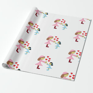Papier Cadeau Tous les enfants ont besoin d'amour : blanc