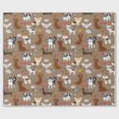 Papier Cadeau Tous les mignons chiens (Plat)