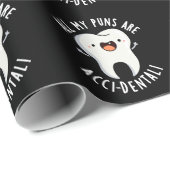 Papier Cadeau Tous Mes Puns Sont Acci-Dos Pun Dent Basse BG (Coin rond)