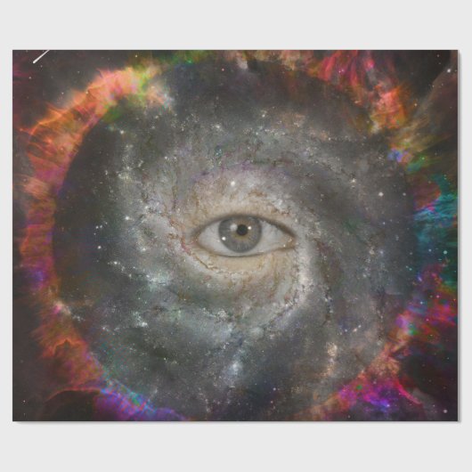 Papier Cadeau Tous voir l'oeil dans l'espace (Plat)