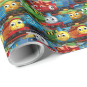 Papier Cadeau Tout À Bord ! Enveloppe cadeau train (Coin rond)