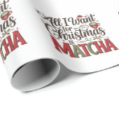 Papier Cadeau Tout ce que je veux pour Noël est le café vert Mat (Coin rond)