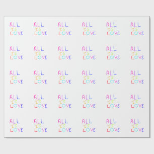 Papier Cadeau Tout est amour arc-en-ciel coloré fierté LGBTQ gay