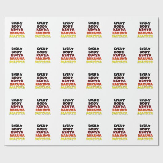 Papier Cadeau Tout le Kenya Hakuna Matata (Plat)