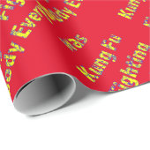 Papier Cadeau Tout Le Monde Se Battait Kung Fu (Coin rond)