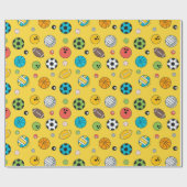 Papier Cadeau Tout le Motif sportif | jaune (Plat)