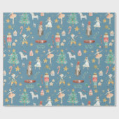 Papier Cadeau Tout Nutcracker Noël Ardoise Bleu (Plat)