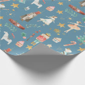 Papier Cadeau Tout Nutcracker Noël Ardoise Bleu (Coin)
