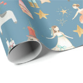 Papier Cadeau Tout Nutcracker Noël Ardoise Bleu (Coin rond)