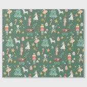 Papier Cadeau Tout Nutcracker Noël Forêt verte (Plat)