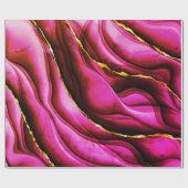 Papier Cadeau Toutes les occasions Hot rose marbre Parties scint (Plat)