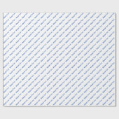 Papier Cadeau Tov Mazel Bleu ! (Félicitations) sur White (Plat)