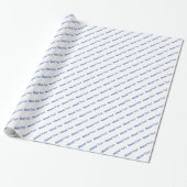 Papier Cadeau Tov Mazel Bleu ! (Félicitations) sur White (Déroulé)