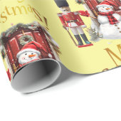 Papier Cadeau Toy British Soldier Bearskin casquette et Snowman (Coin rond)