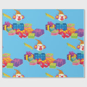 Papier Cadeau Toy Clown Dans Une Boîte Enveloppant Papier (Plat)