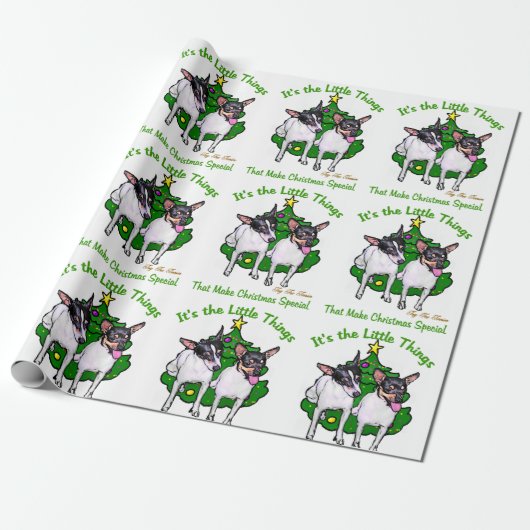 Papier Cadeau Toy Fox Terrier Noël (Déroulé)