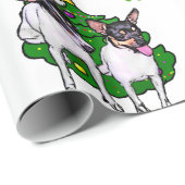 Papier Cadeau Toy Fox Terrier Noël (Coin rond)