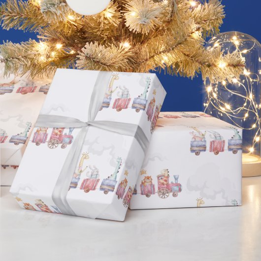 Papier Cadeau Toy Train All Aboard Anniversaire invitation, Zoo (Vacances)