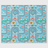 Papier Cadeau Traces de la ville et du chemin de fer (Plat)