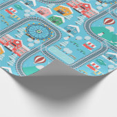 Papier Cadeau Traces de la ville et du chemin de fer (Coin)