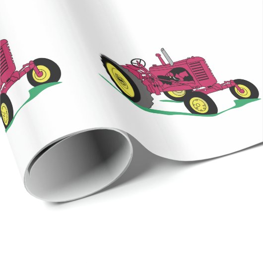 Papier Cadeau Tracteur classique (Coin rond)