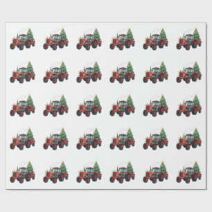 Papier Cadeau Tracteur de Noël Éclairage de tracteur de Noël