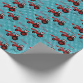 Papier Cadeau Tracteur de rouge de joyeux anniversaire (Coin)