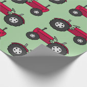 Papier Cadeau Tracteur rouge vintage (Coin)