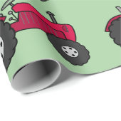 Papier Cadeau Tracteur rouge vintage (Coin rond)