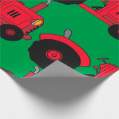 Papier Cadeau Tracteur rouge vintage