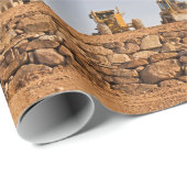 Papier Cadeau Tracteurs de chantier de construction (Coin rond)