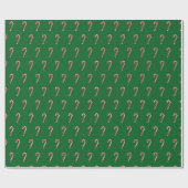 Papier Cadeau Traditional candy cane & green (Plat)
