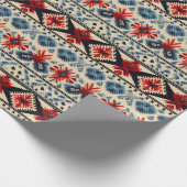 Papier Cadeau Traditional Folk Embroidery Stripe Pattern (Coin)