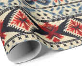 Papier Cadeau Traditional Folk Embroidery Stripe Pattern (Coin rond)