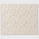 Papier Cadeau Traditional Neutral Christmas Boho Gingerbread Man (Plat)