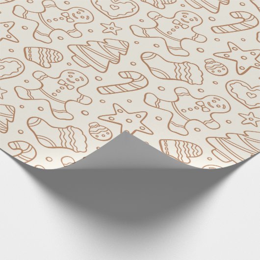 Papier Cadeau Traditional Neutral Christmas Boho Gingerbread Man (Coin)