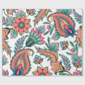 Papier Cadeau Traditional oriental seamless paisley pattern. Vin (Plat)
