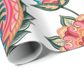 Papier Cadeau Traditional oriental seamless paisley pattern. Vin (Coin rond)