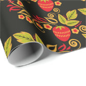 Papier Cadeau Traditional Russian seamless pattern with berries (Coin rond)