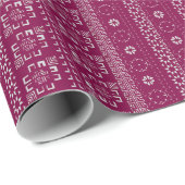 Papier Cadeau Traditional Tatreez Print Wrapping Paper (Coin rond)