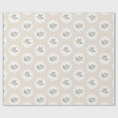 Papier Cadeau Traditional Vintage Beige Christmas Wrapping Paper (Plat)