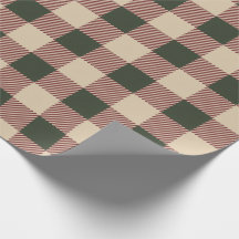 Papier cadeau traditionnel écossais vert rouge et